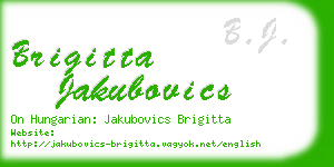 brigitta jakubovics business card